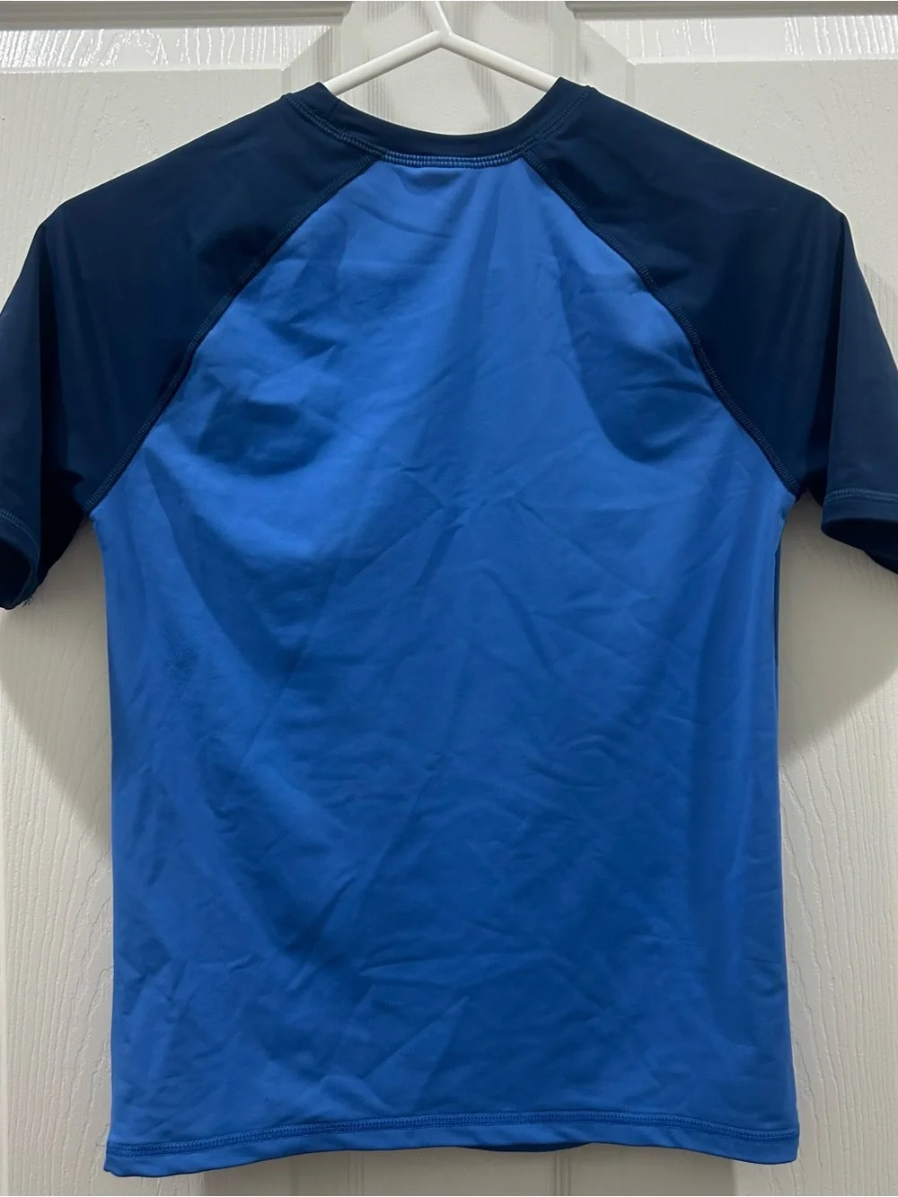 Old Navy Boys Short Sleeve Rash Guard in Light Blue and Navy